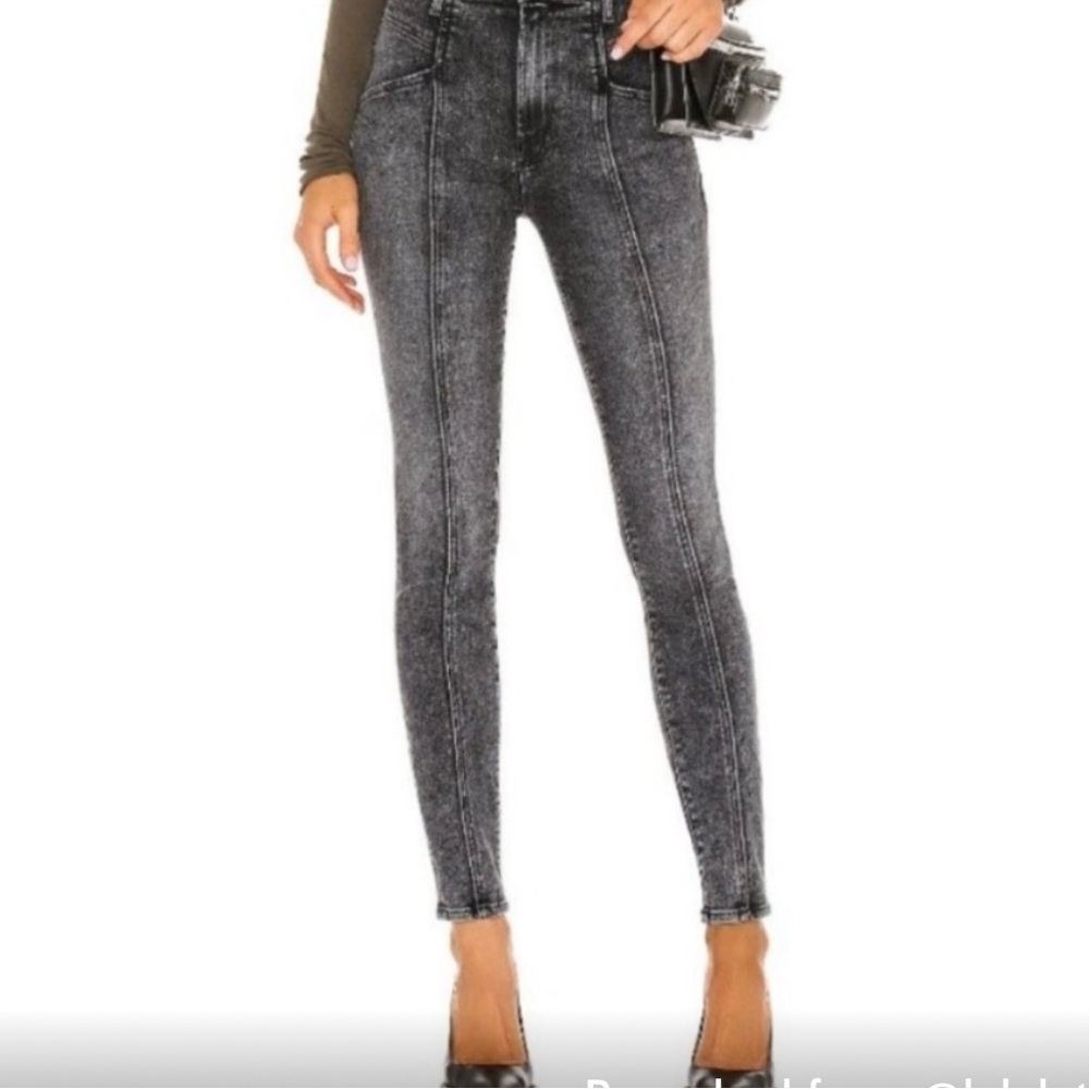 MOTHER Jeans The Seamed Swooner Skimp Jean in Black Train Stops 28